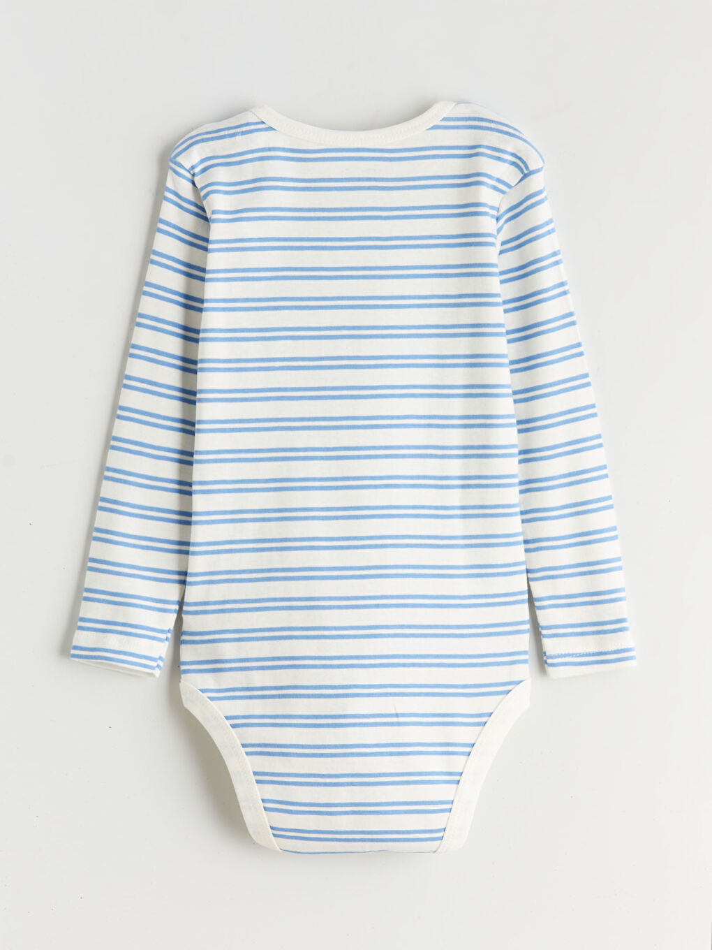 Mavi Bisiklet Yaka Çizgili Erkek Bebek Çıtçıtlı Body-1