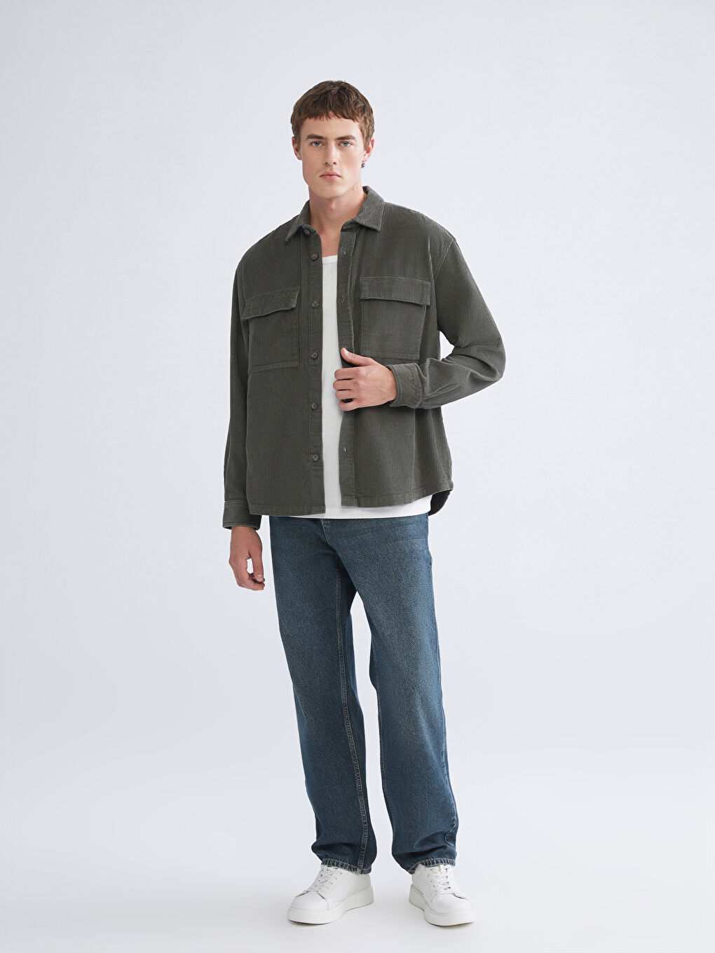 Comfortable Fit Long Sleeve Velvet Men's Shirt Jacket-2