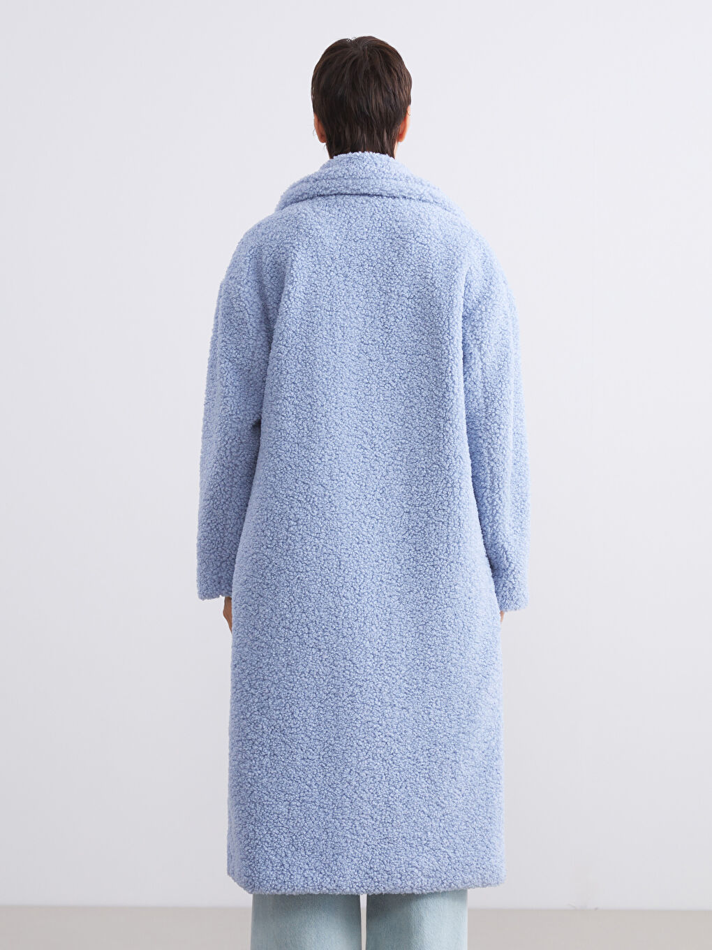 Jacket NeckPlain Long-Sleeve Women's Teddy Coat-4