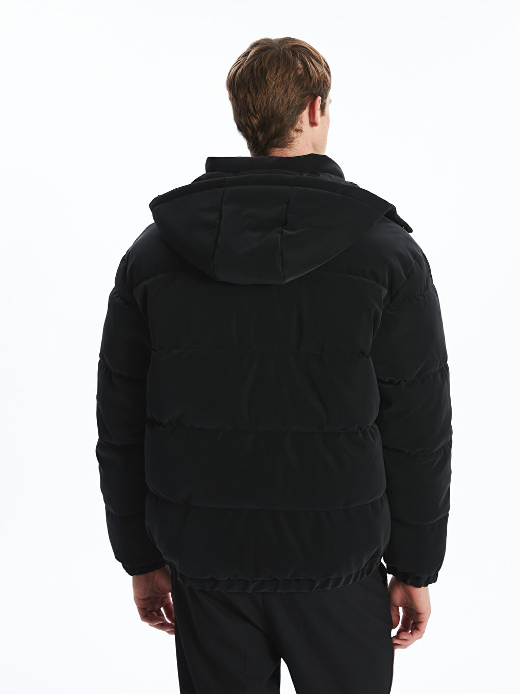 Relaxed Fit Hooded Men's Puffer Coat-4