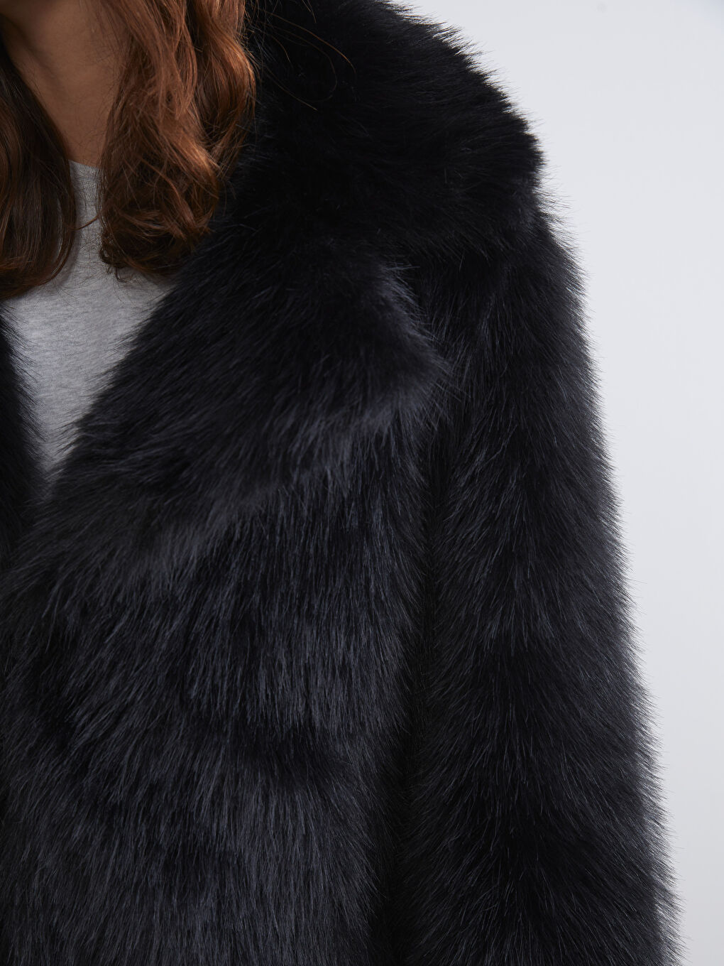 Jacket Neck Women's Fur Coat-2