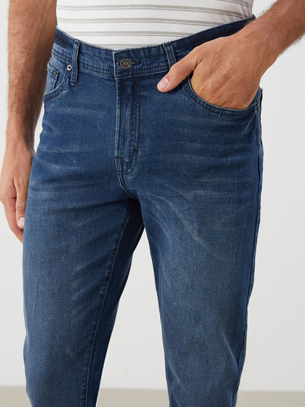 İndigo Slim Fit Erkek Jean Pantolon-2