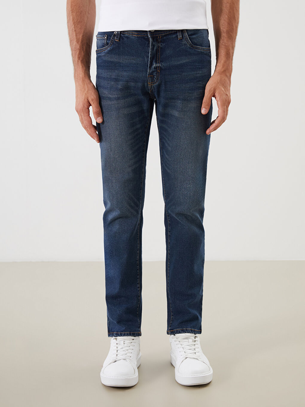 İndigo Slim Fit Erkek Jean Pantolon-1