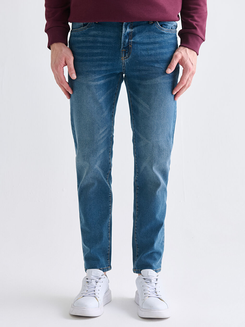 İndigo Slim Fit Erkek Jean Pantolon-1