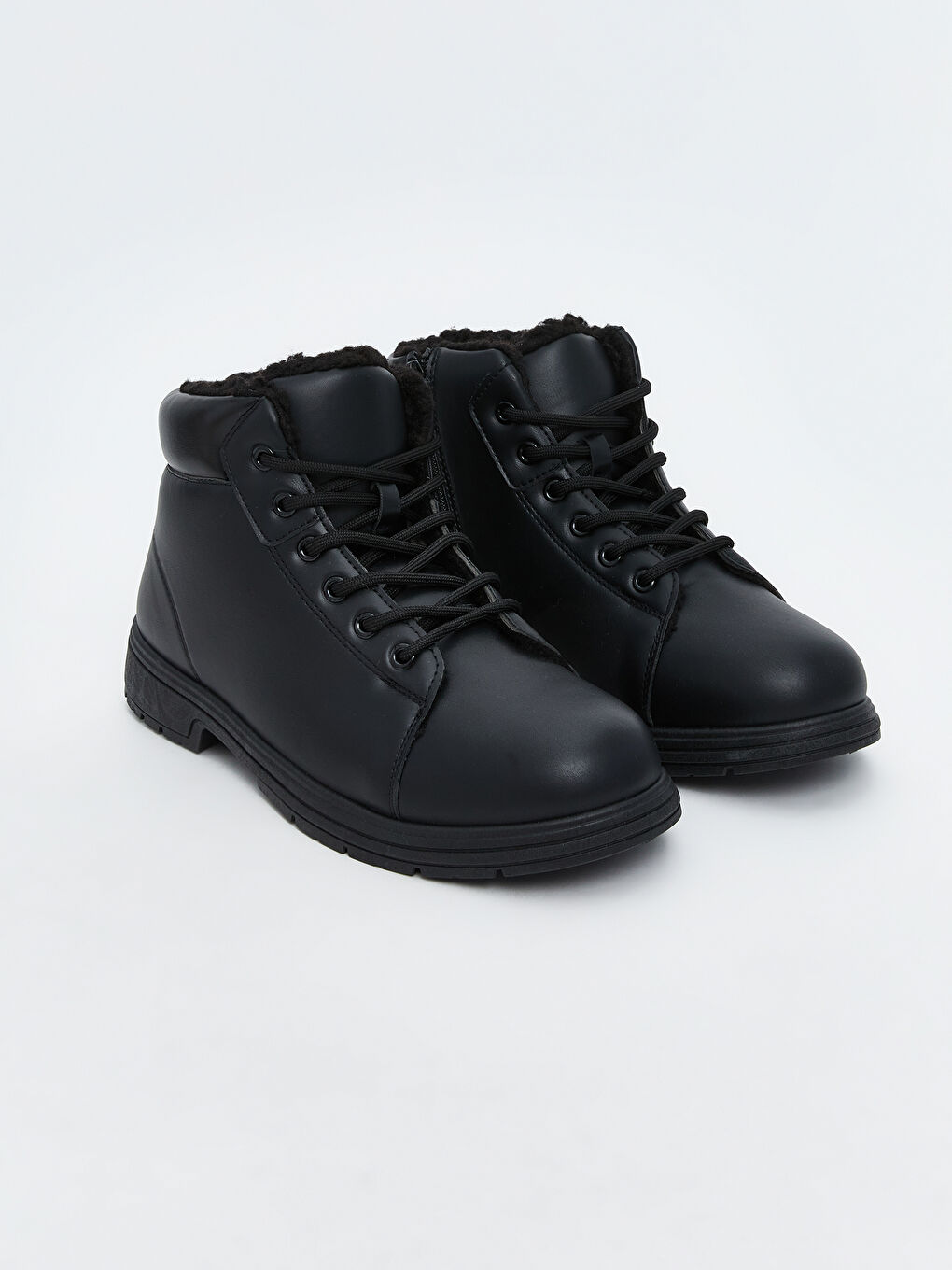 Ботинки из искусственной кожи для мужчин с шнуровкой и застежкой-молнией