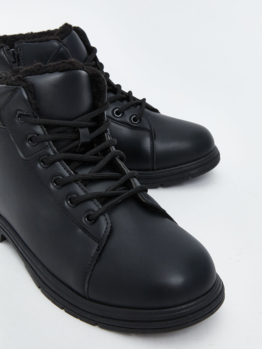 Ботинки из искусственной кожи для мужчин с шнуровкой и застежкой-молнией-2