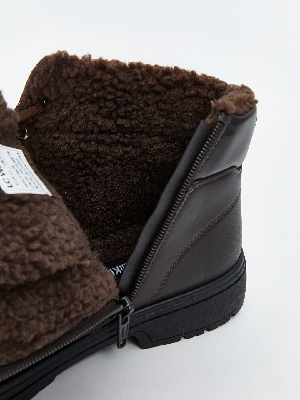 Ботинки из искусственной кожи для мужчин с шнуровкой и застежкой-молнией-5