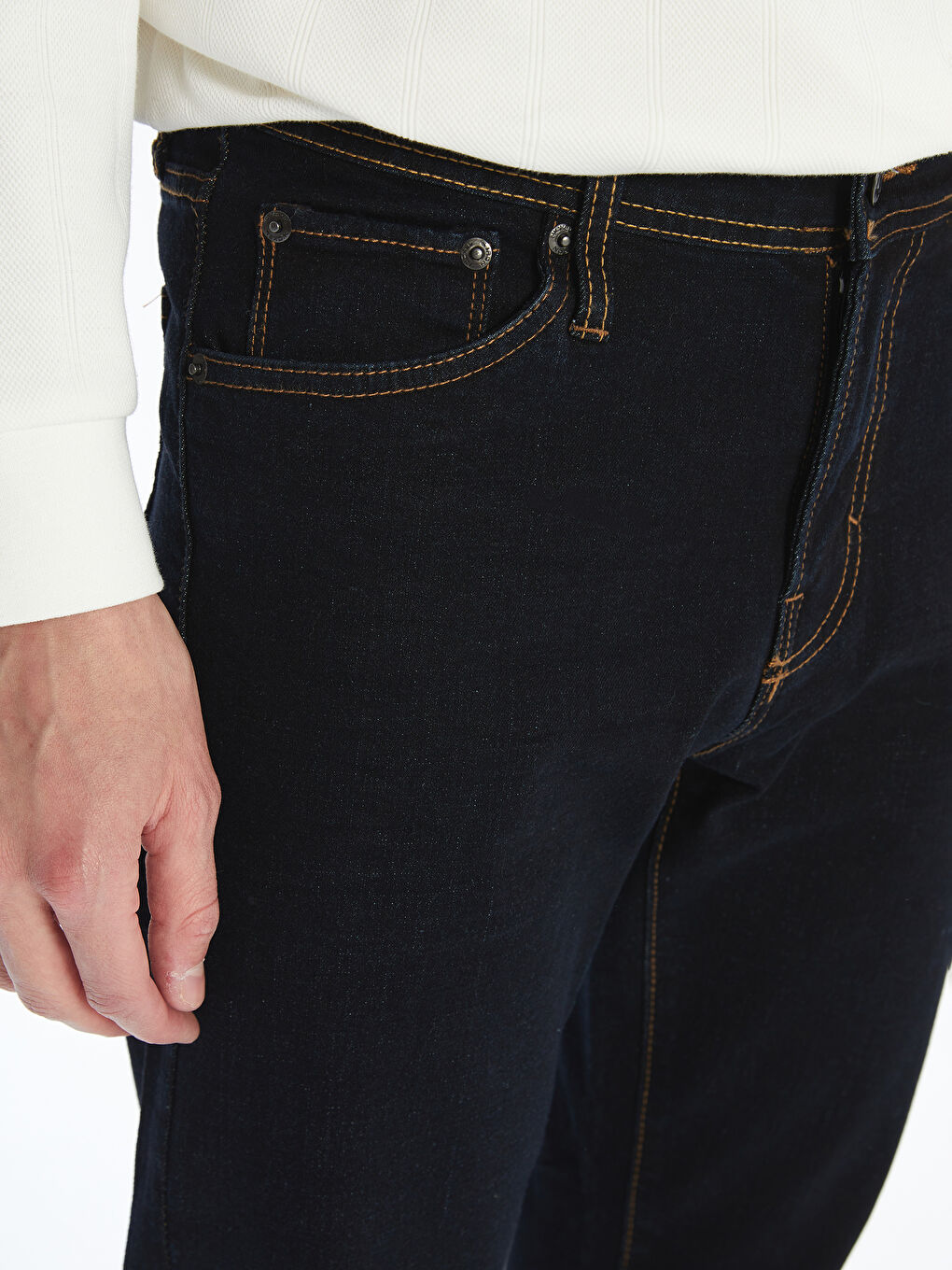 Siyah Slim Fit Erkek Jean Pantolon-2