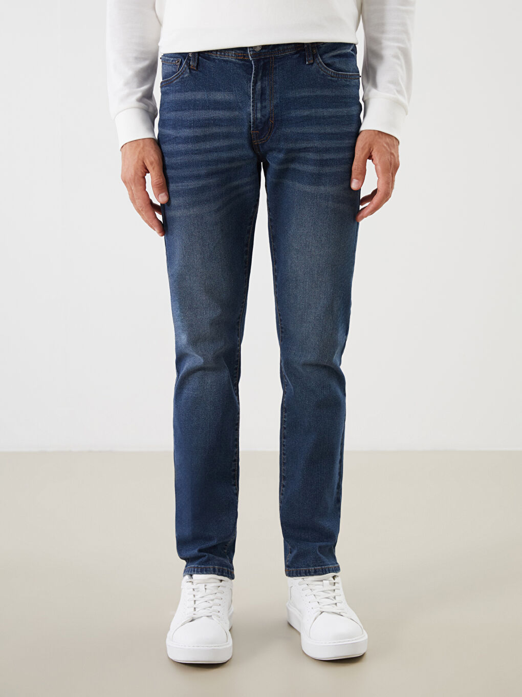 İndigo Slim Fit Erkek Jean Pantolon-1