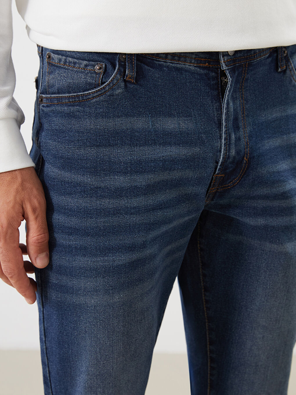 İndigo Slim Fit Erkek Jean Pantolon-2