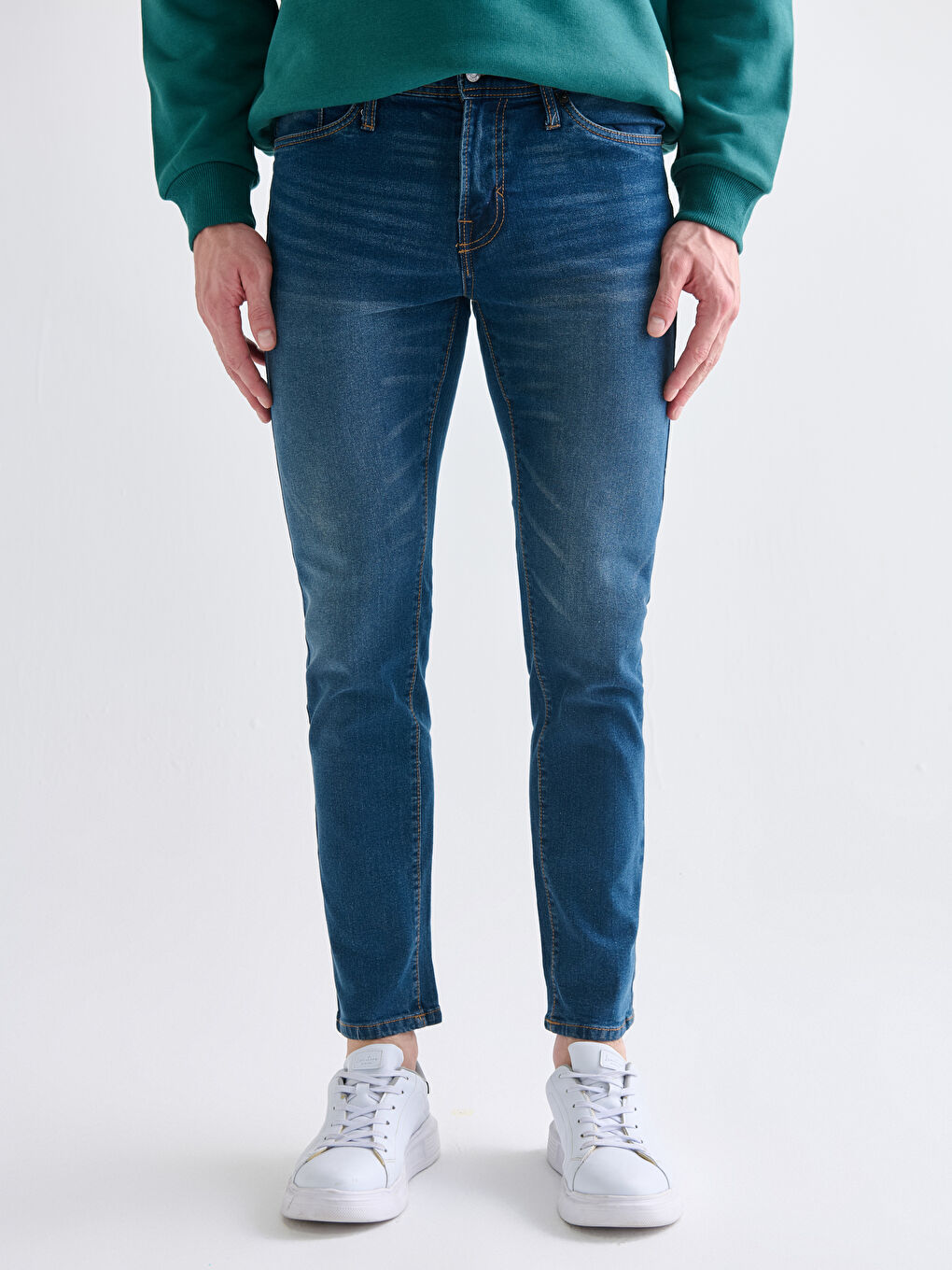 İndigo Slim Fit Erkek Jean Pantolon-1