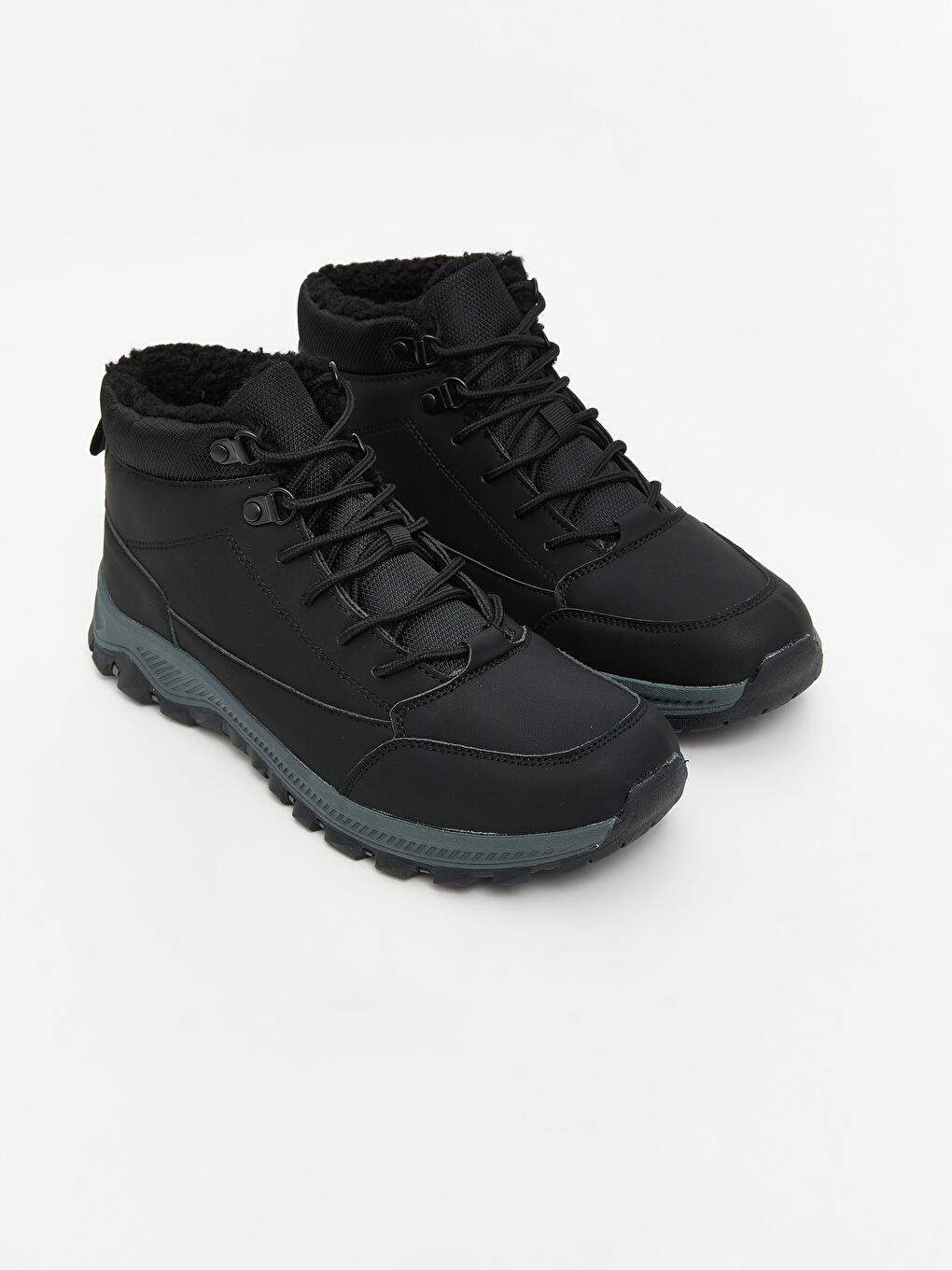 Зимние сапоги для малышей мальчиков на шнурках с меховой подкладкой