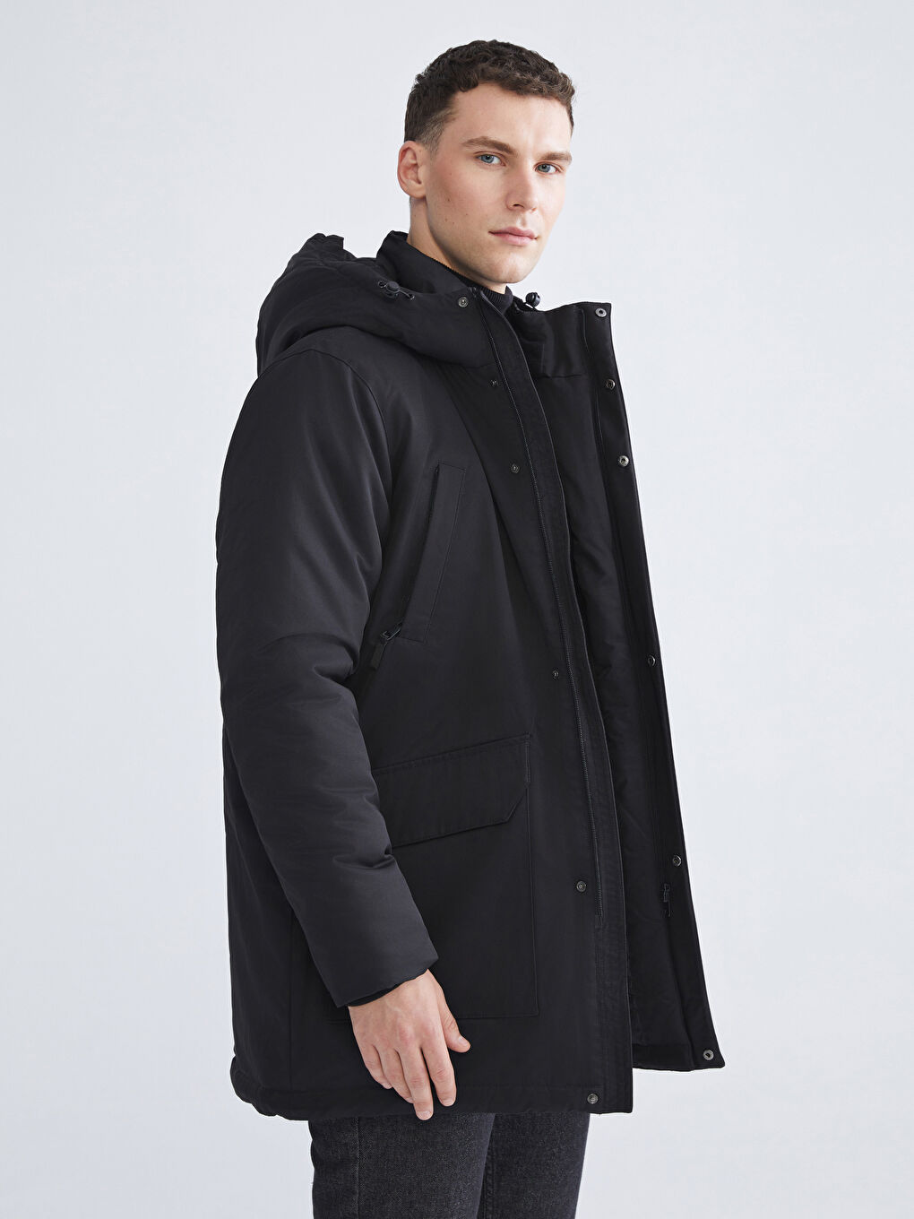 Regular Fit Hooded Men's Parka