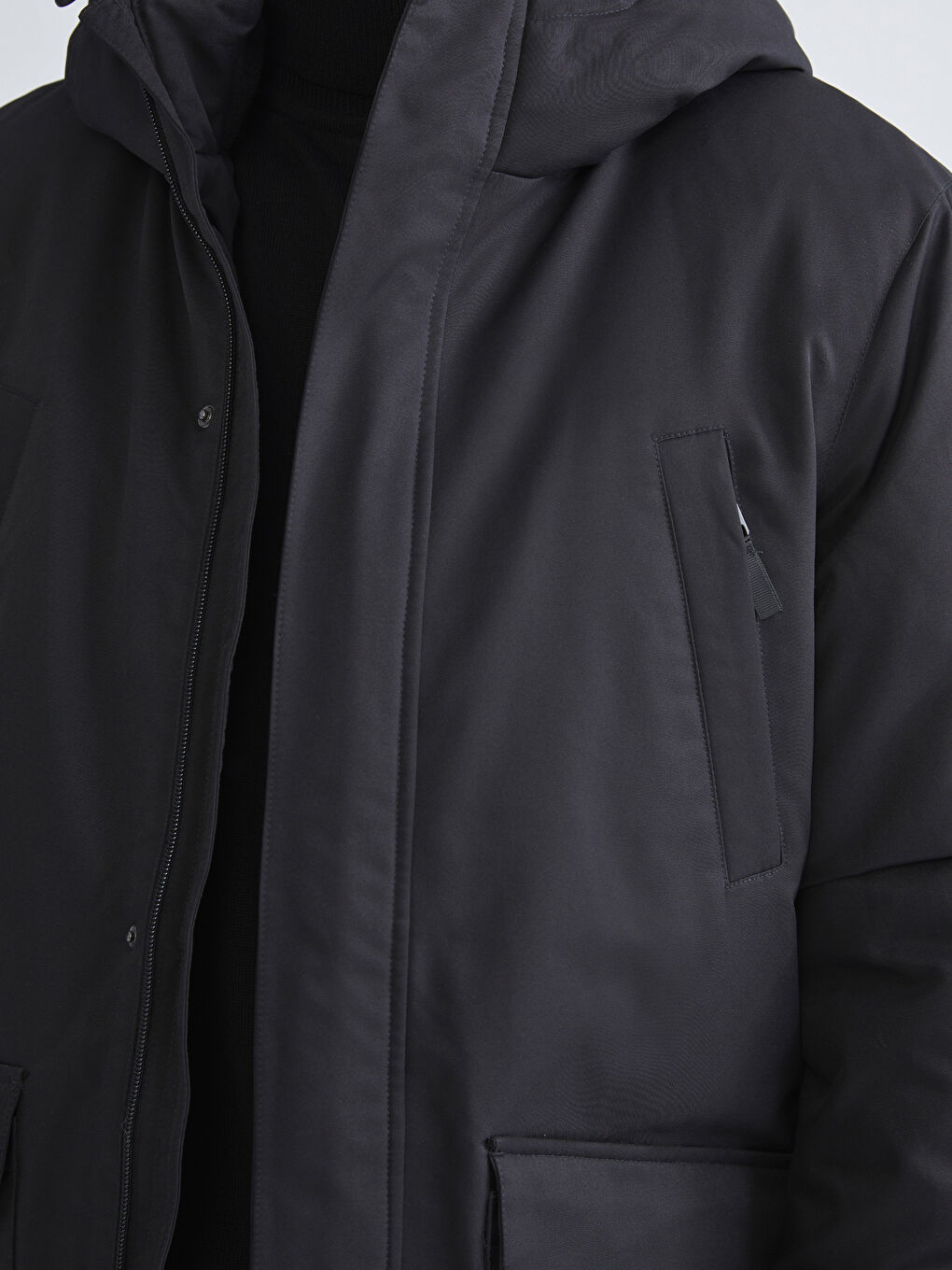 Regular Fit Hooded Men's Parka-2