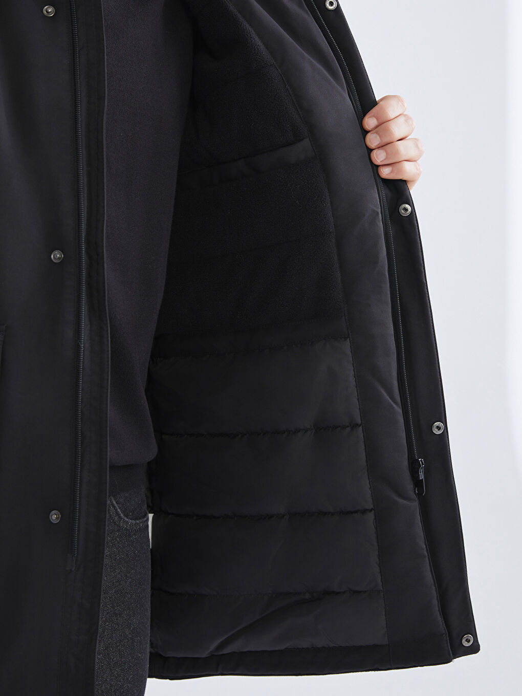 Regular Fit Hooded Men's Parka-3