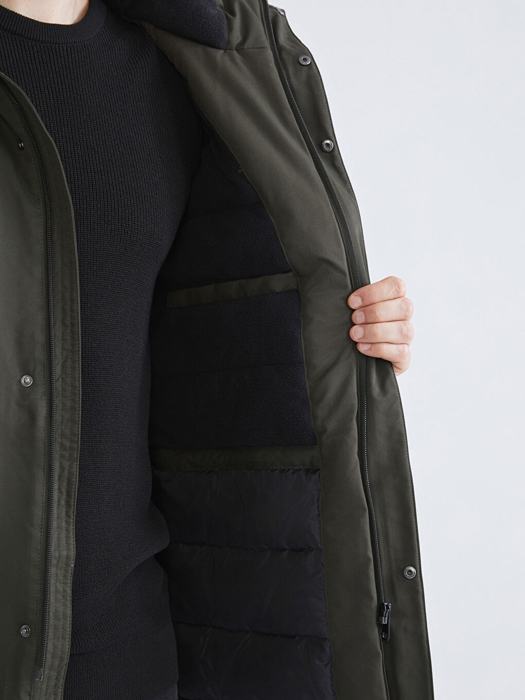 Regular Fit Hooded Men's Parka-3