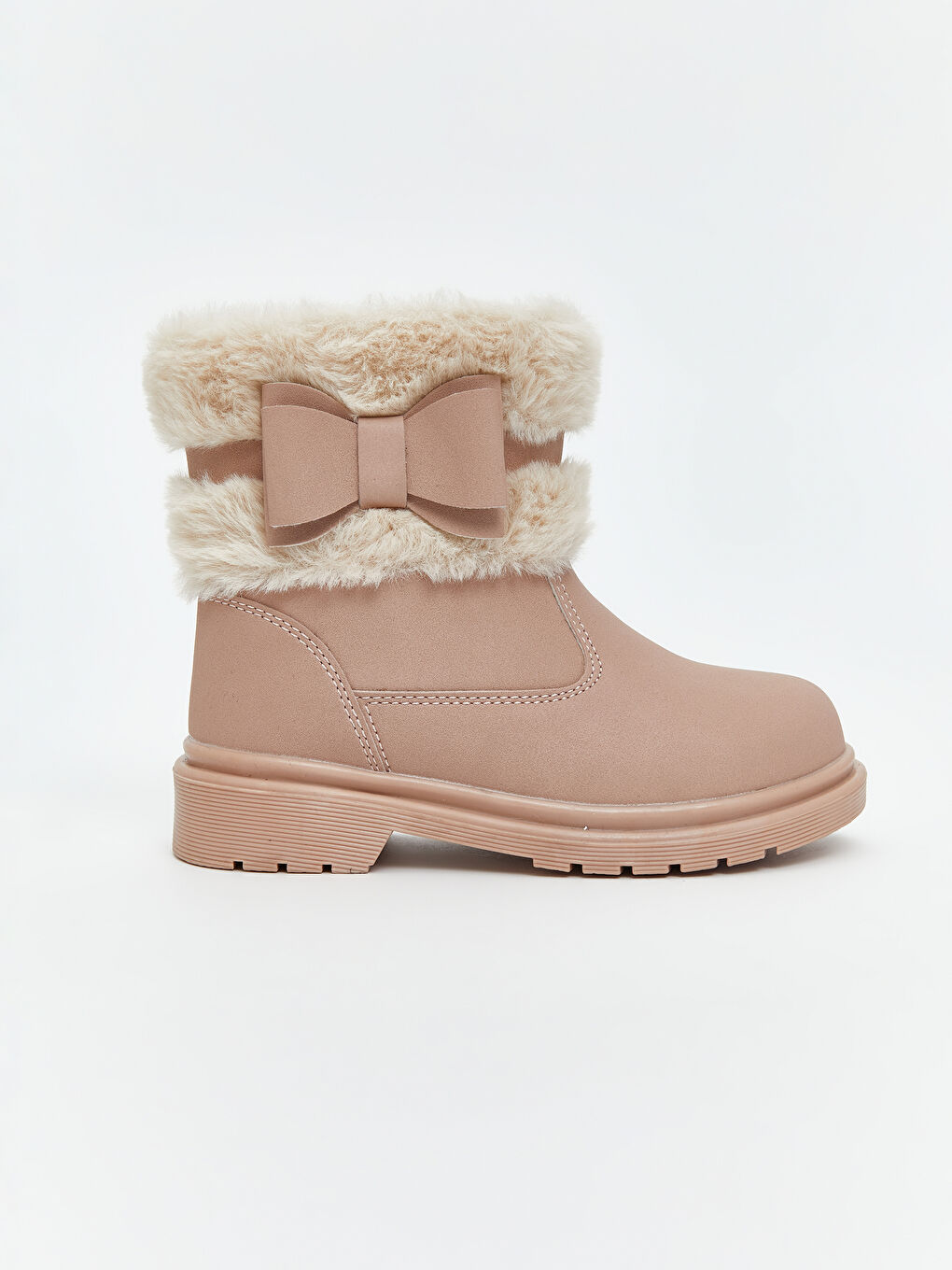 Pembe Süet Görünümlü Kız Bebek Bot-1