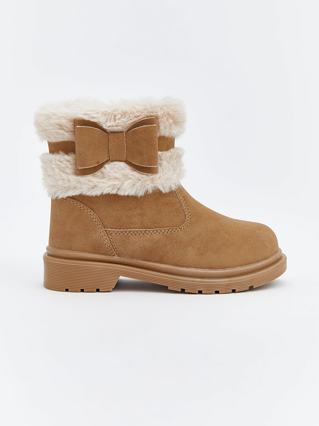 أحذية طويلة للبنات الصغار من جلد سويدي صناعي-1