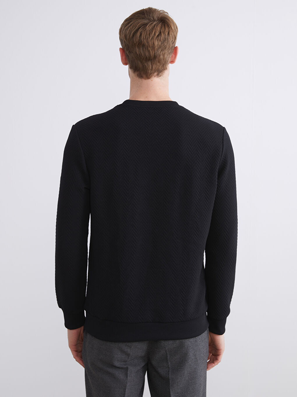 მრგვალი საყელო მამაკაცის სპორტული ზედა-3