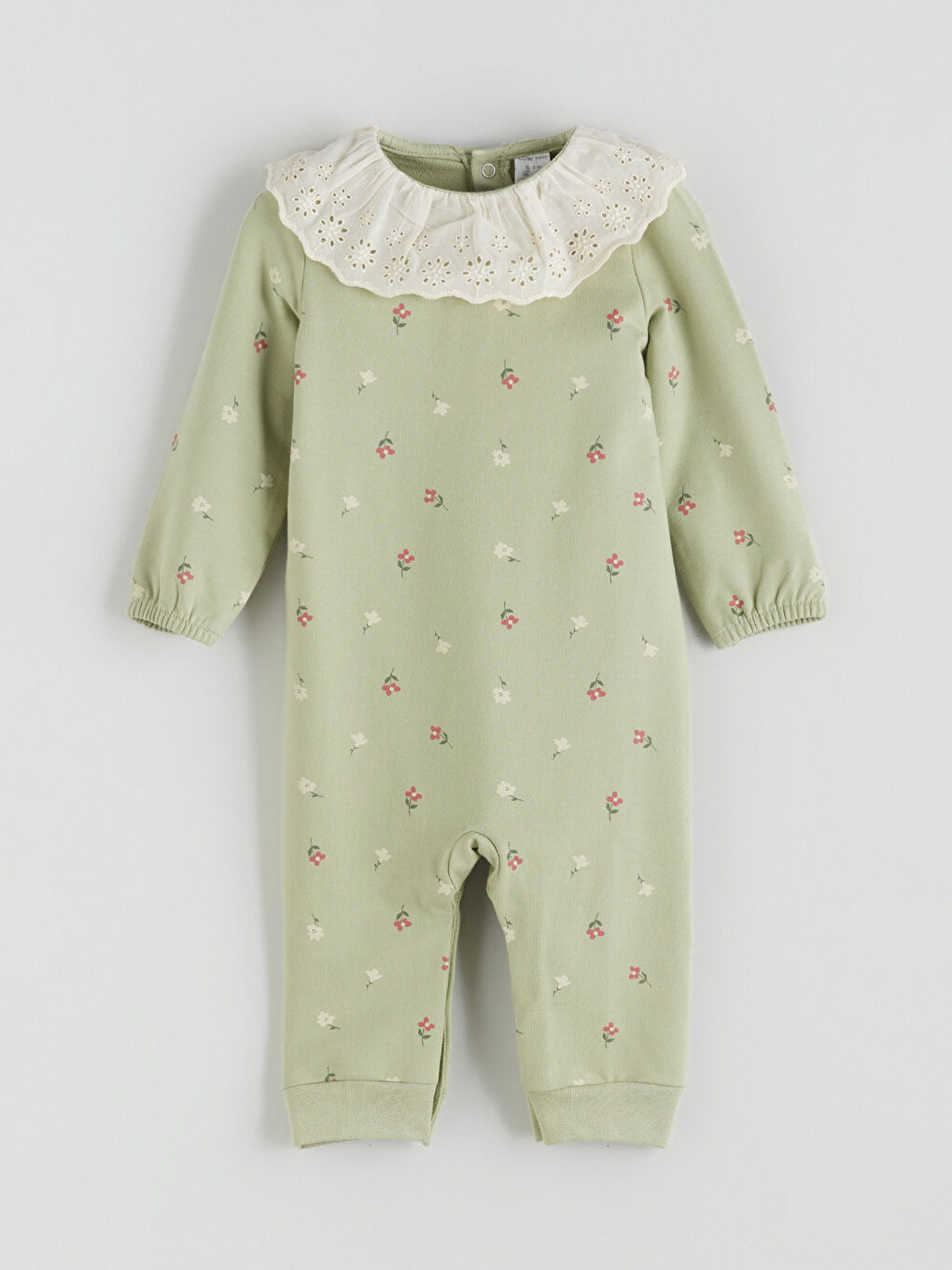 Crew Neck Baby Girls' 2 Thread Jumpsuit
