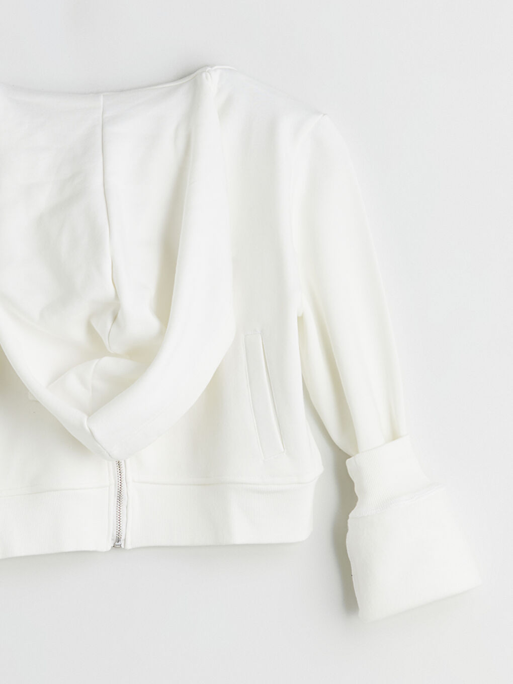 Woman ECRU Zip-Up Sweatshirt-5