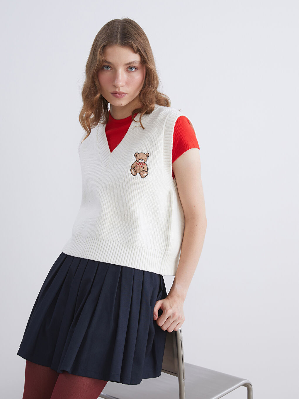 Woman BEIGE Sweater Vest