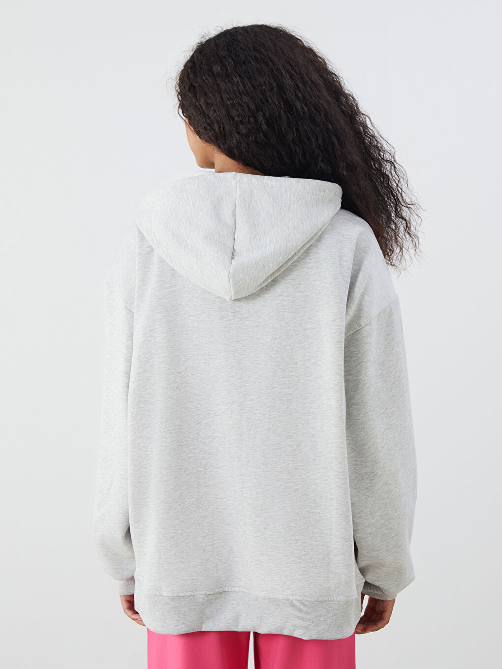 Hooded Oversize Women's Zipper Sweatshirt-3
