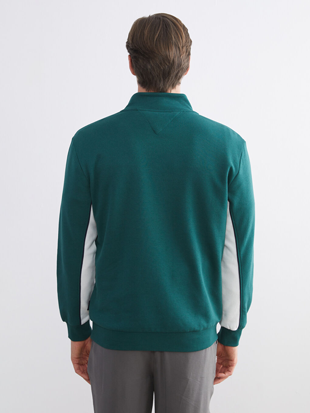 Funnel Neck Printed Men's Sweatshirt-3