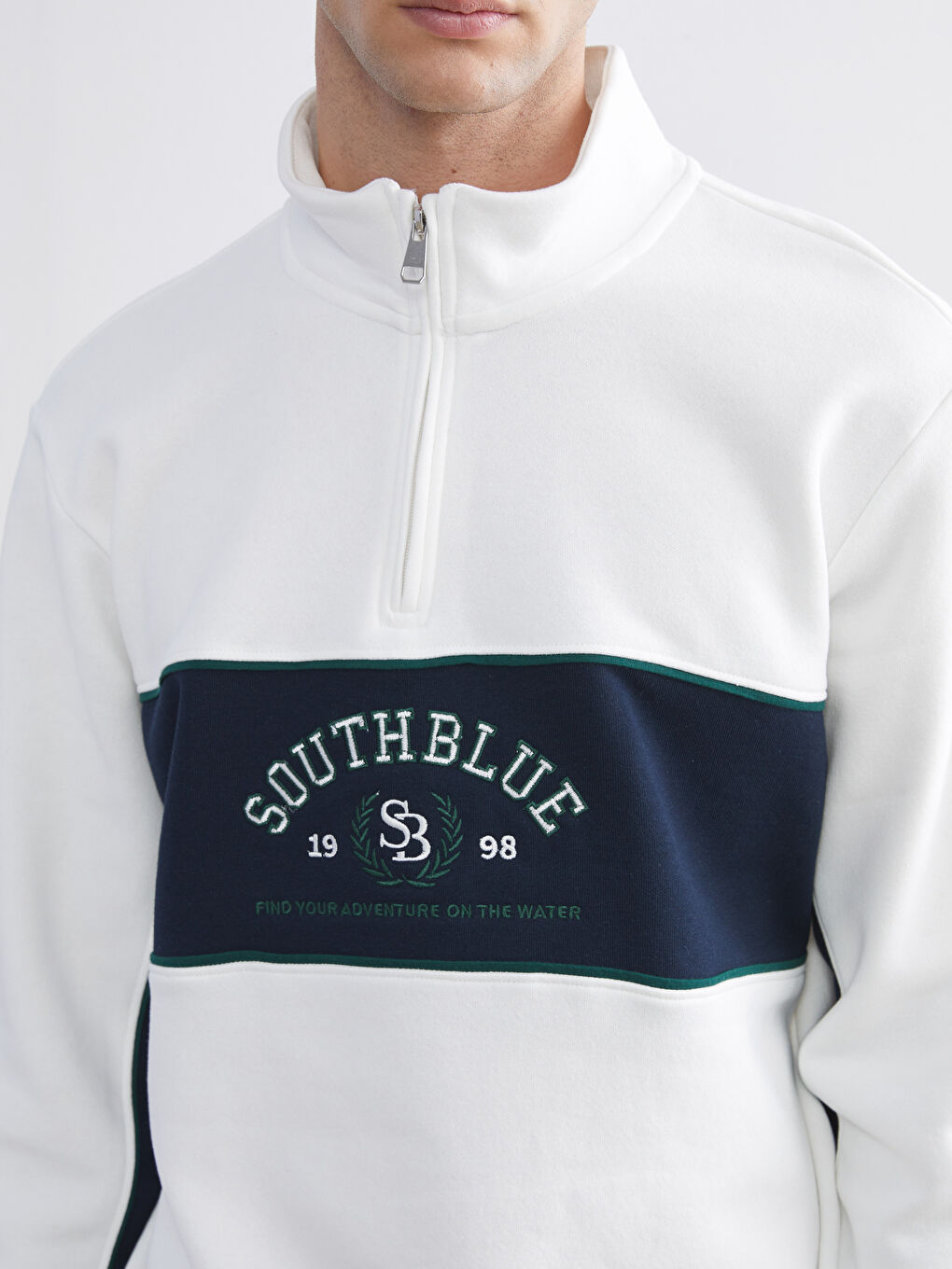 Funnel Neck Printed Men's Sweatshirt-2