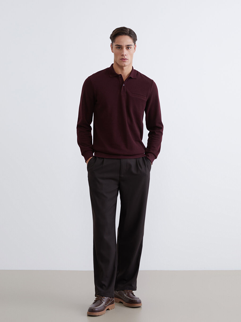 Ерлерге арналған поло жағалы свитшот-1