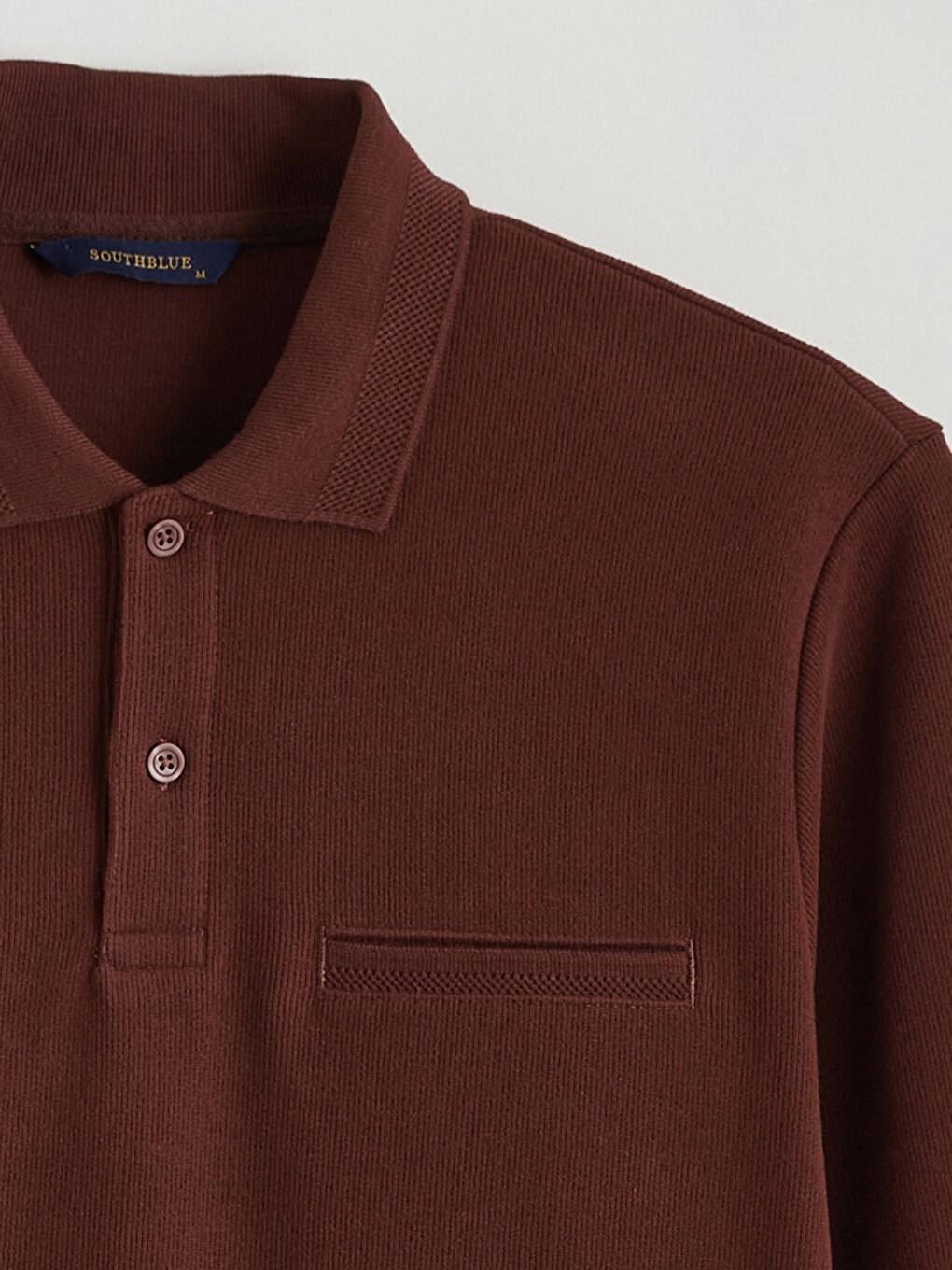 Kahverengi Polo Yaka Erkek Sweatshirt-5