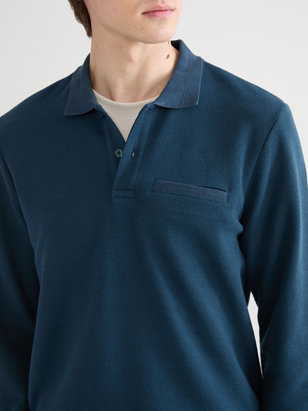 Polo Neck Men's Sweatshirt-2