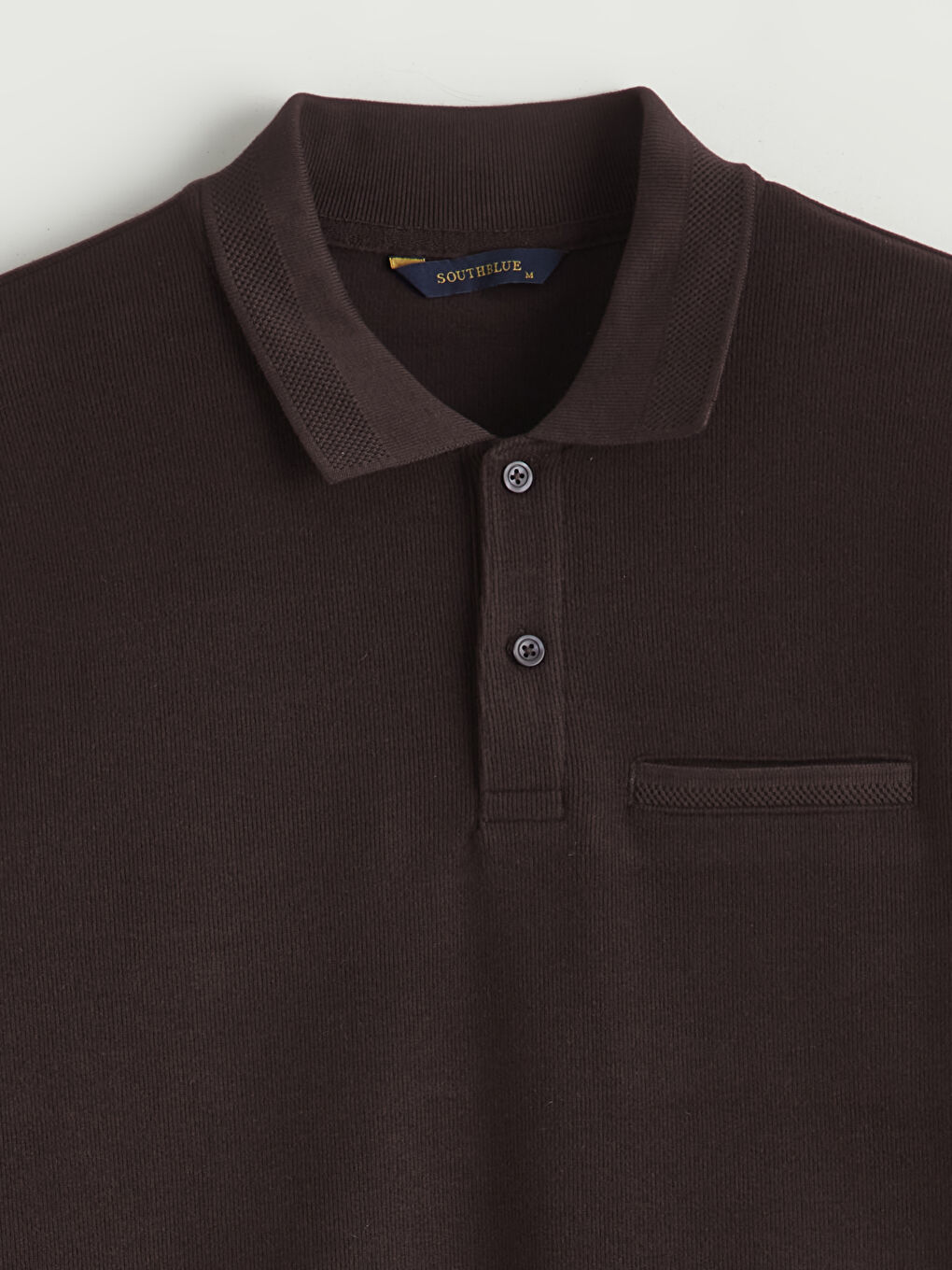 Kahverengi Polo Yaka Erkek Sweatshirt-5