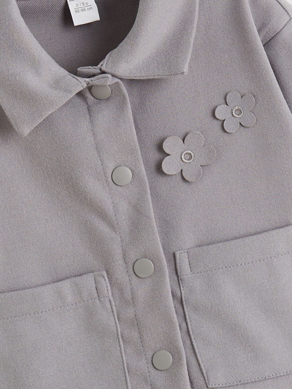 Girls' Jacket with Flower Appliqué-1