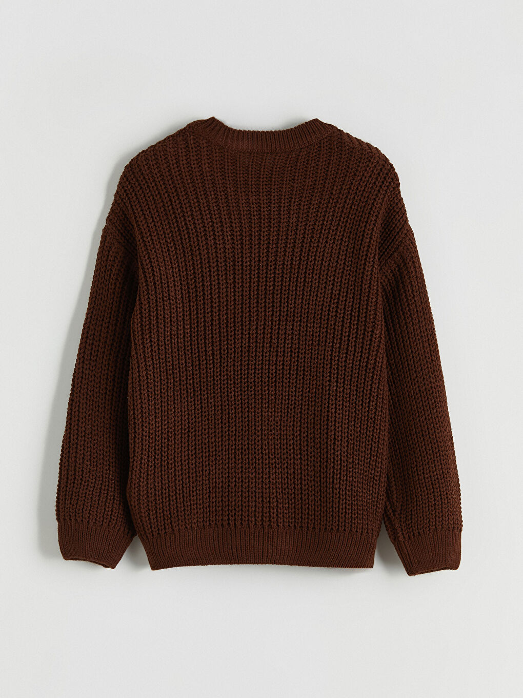 Kahverengi Bisiklet Yaka Triko Erkek Çocuk Kazak-2