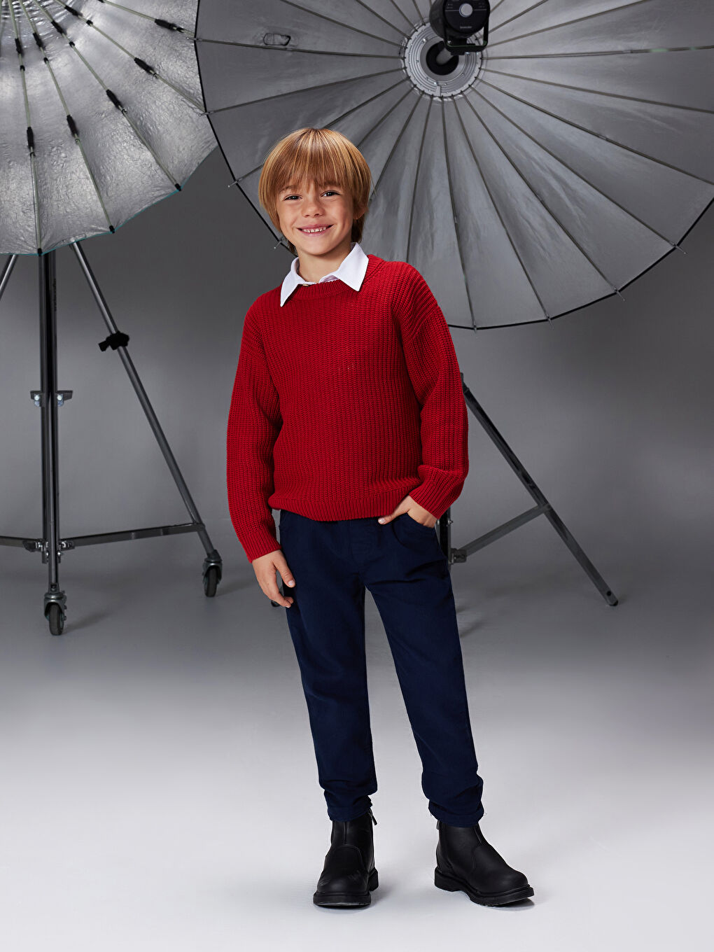 Crew Neck Knit Boys Sweater