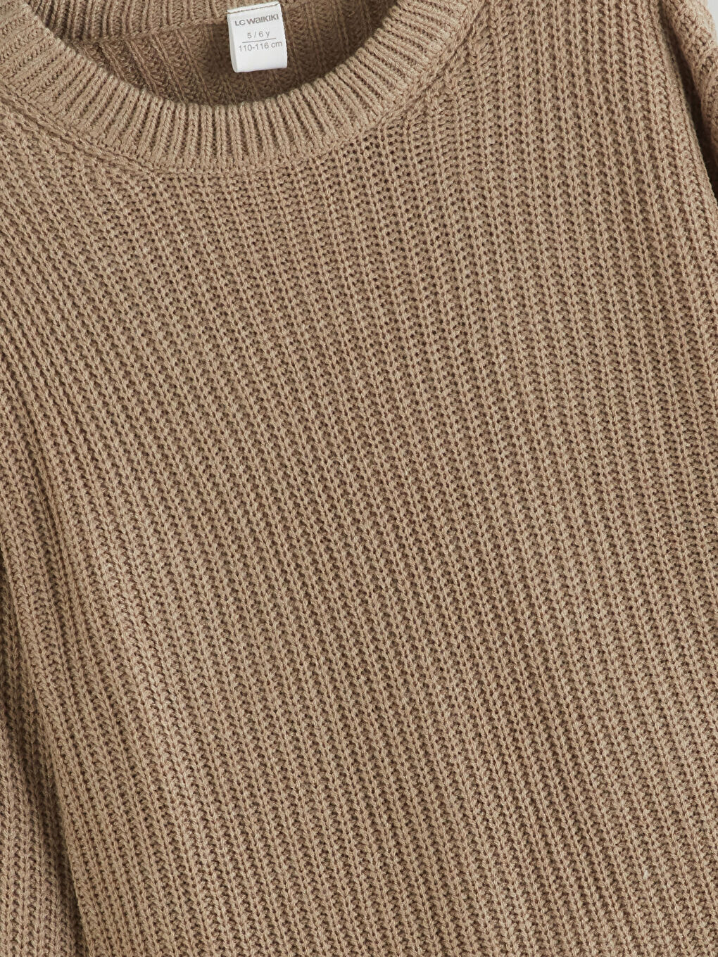 მრგვალი საყელო ტრიკოტაჟი ბიჭების სვიტერი-3