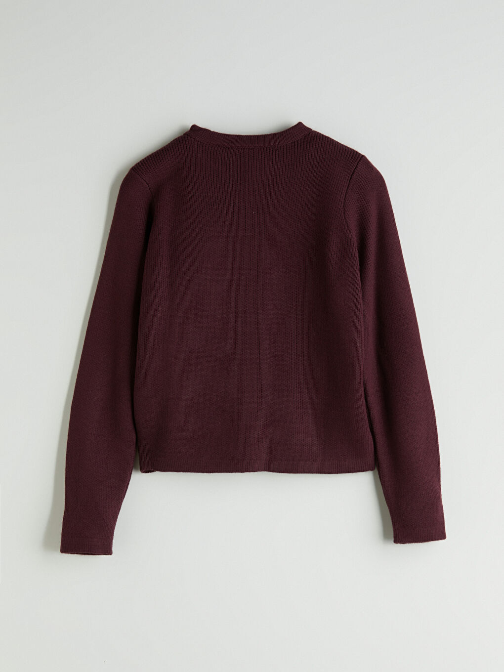 Mürdüm Bisiklet Yaka Kadın Triko Hırka-6