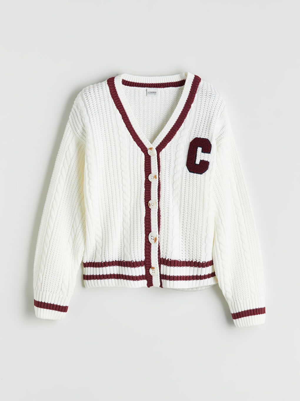 LCW Kids V Neck Girls' Knitwear Cardigan -W5CI76Z4-FES