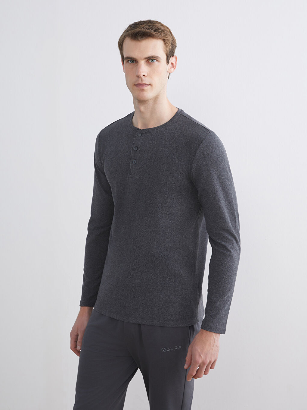 Crew Neck Long Sleeve Men's Pyjama Top