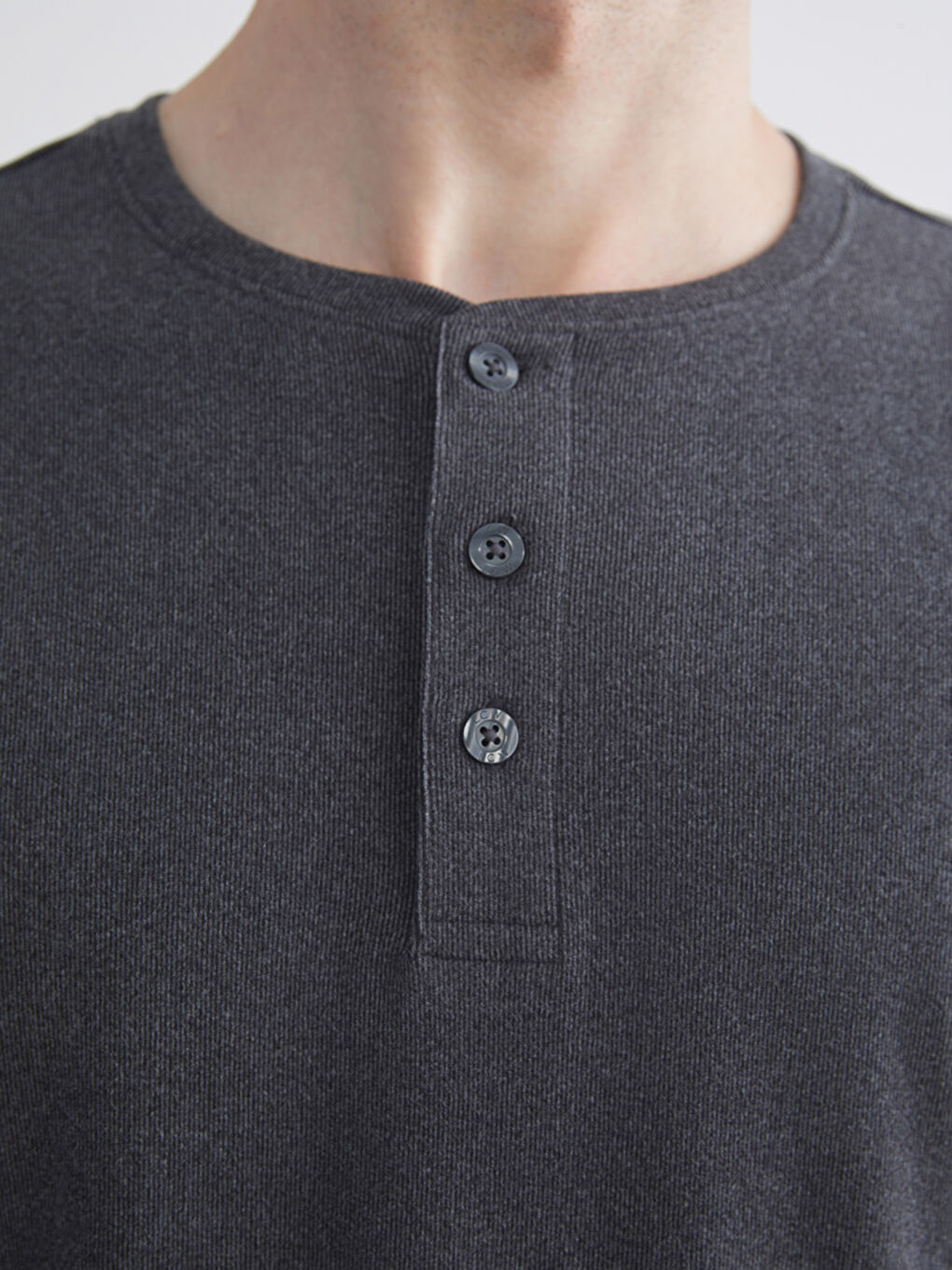 Crew Neck Long Sleeve Men's Pyjama Top-2