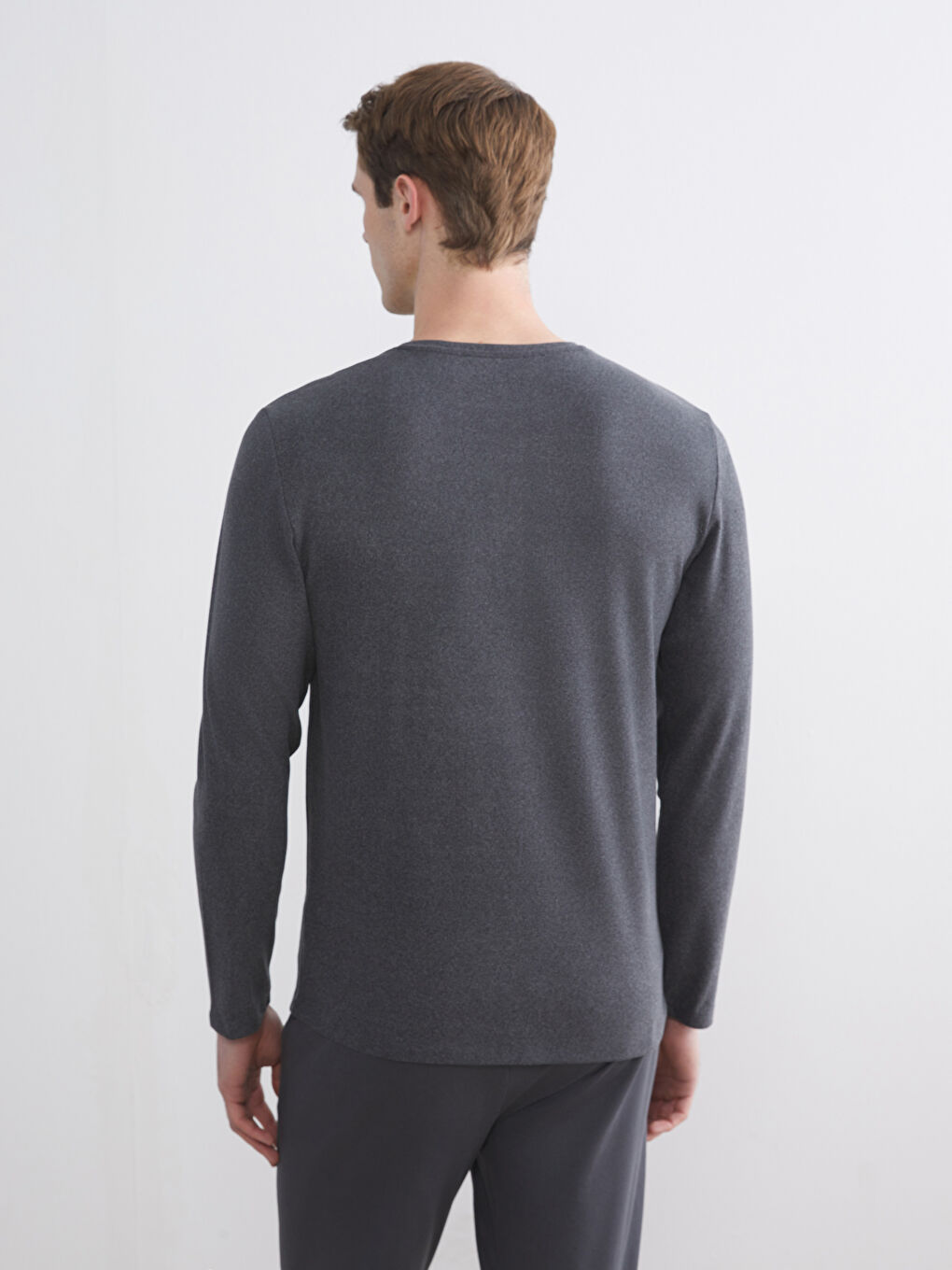 Crew Neck Long Sleeve Men's Pyjama Top-3