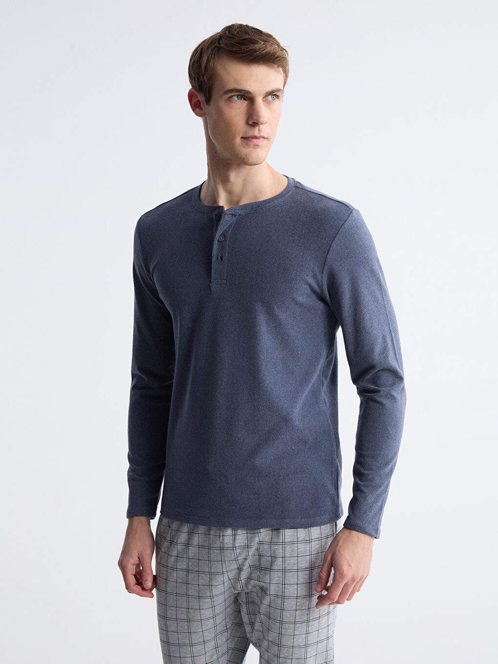 Crew Neck Long Sleeve Men's Pyjama Top