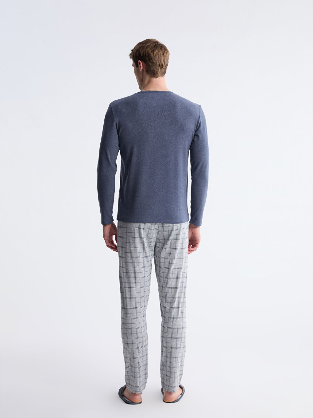 Crew Neck Long Sleeve Men's Pyjama Top-3