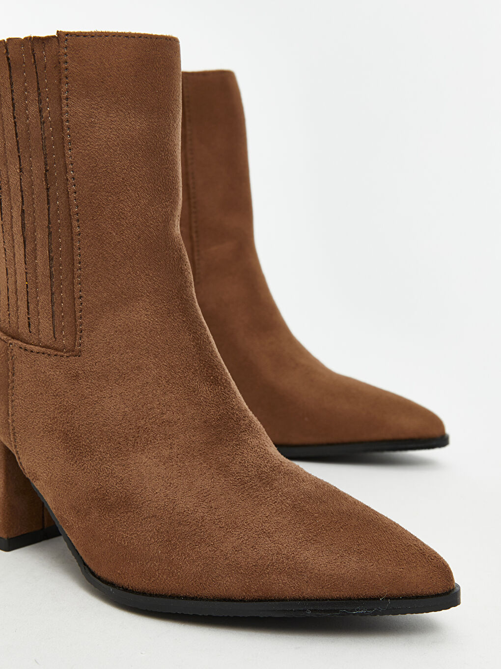 Faux Suede Women's Heeled Boots-2