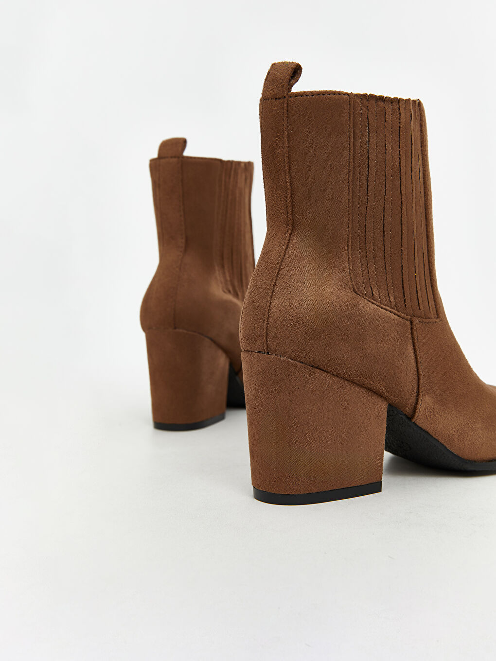 Faux Suede Women's Heeled Boots-4