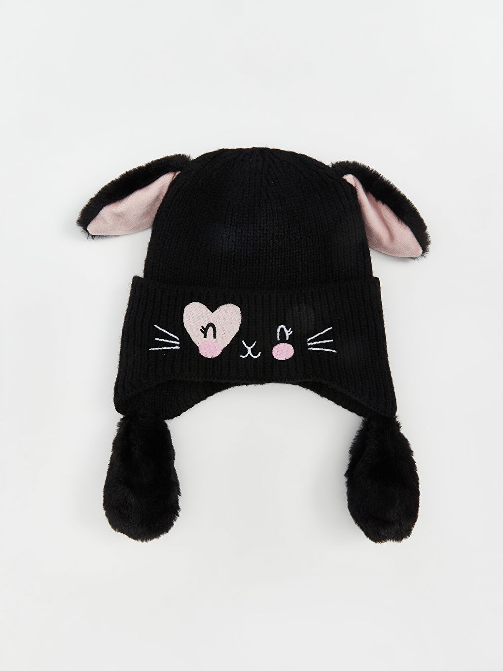 Girl BLACK Snow Hat-1