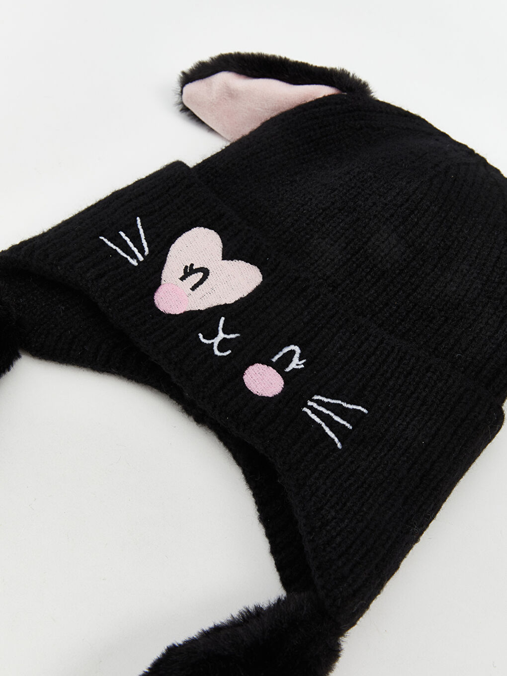 Girl BLACK Snow Hat-2