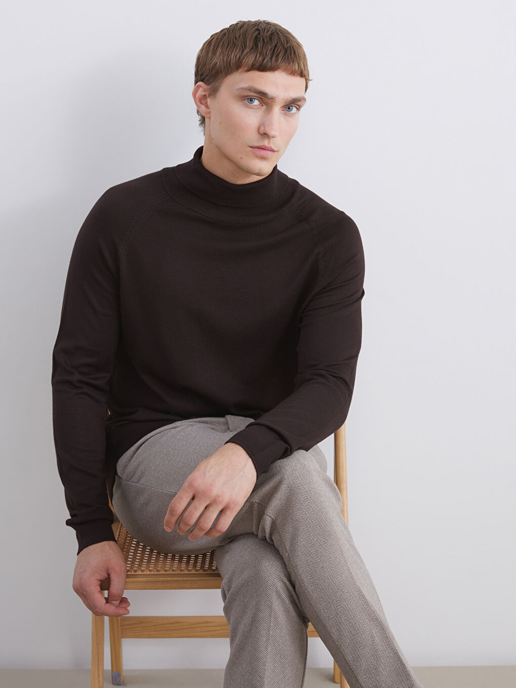 Fisherman's Collar Men's Knit Sweater