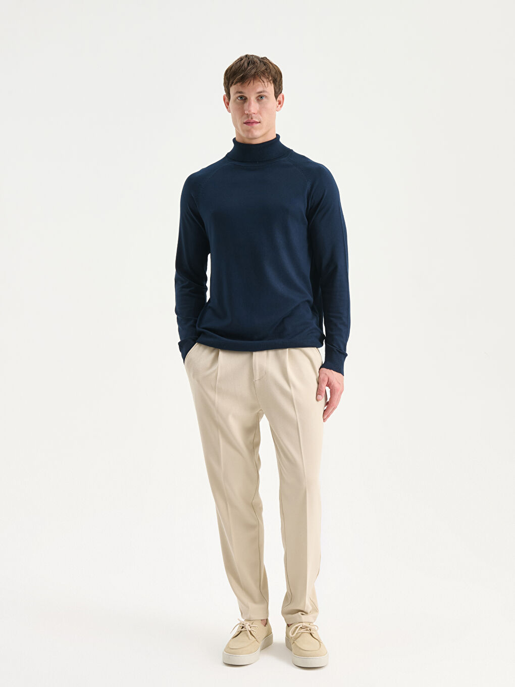 Fisherman's Collar Men's Knit Sweater-1